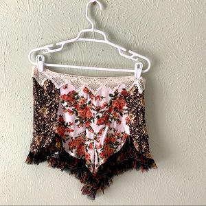 Free People Floral, Lace, Crochet Shorts
